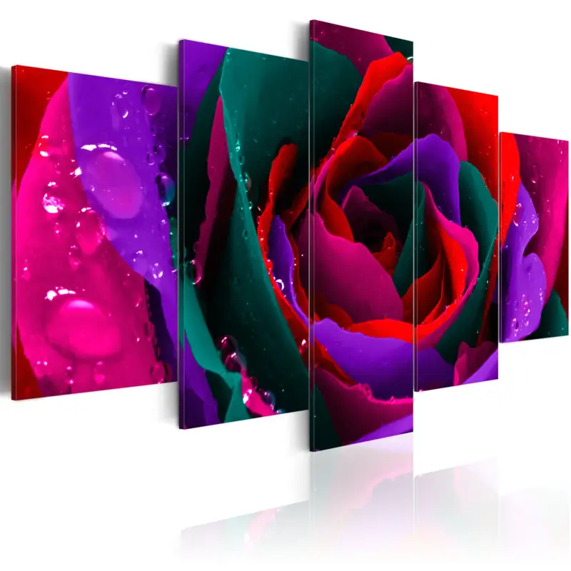 Schilderij - Multicoloured rose - 100x50 Prix Cassé