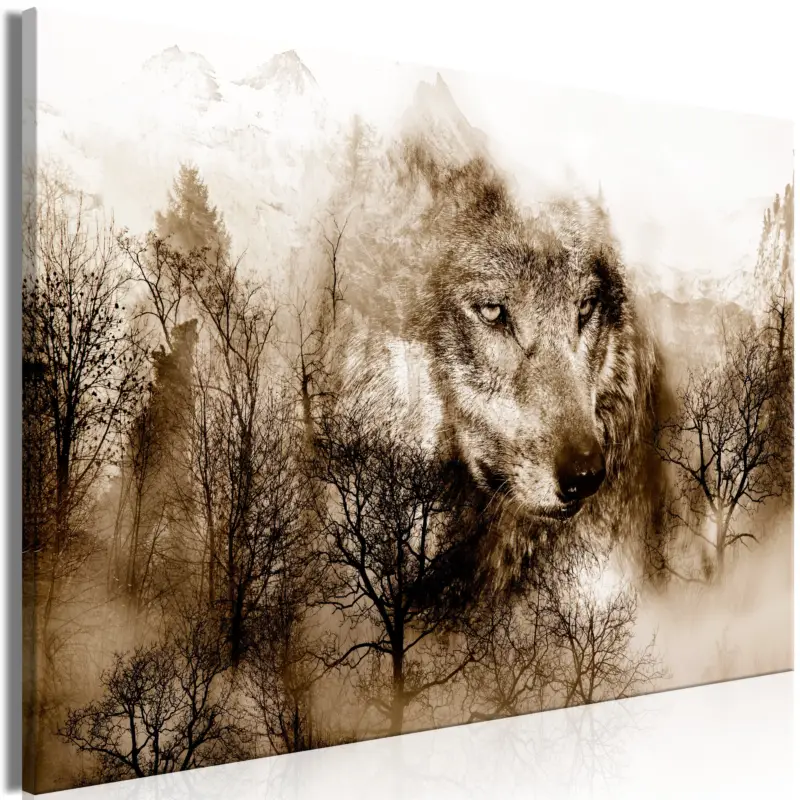 Offre Du Jour Schilderij - Mountain Predator (1 Part) Wide Brown - 90x60