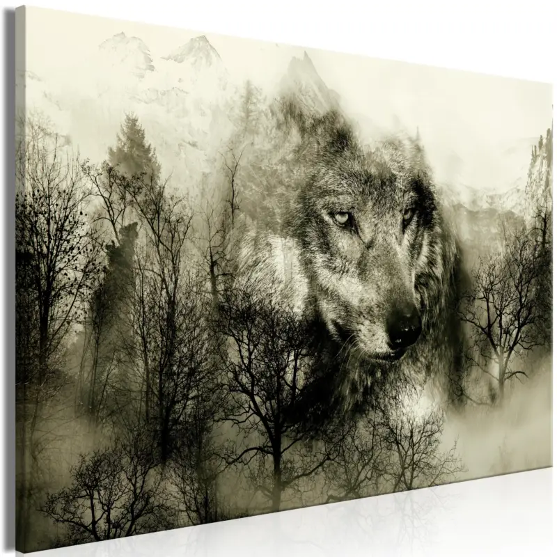 Offre Du Jour Schilderij - Mountain Predator (1 Part) Wide Beige - 90x60