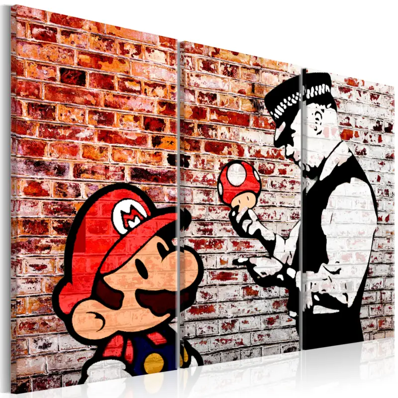 Schilderij - Mural on Brick - 120x80 Populaire