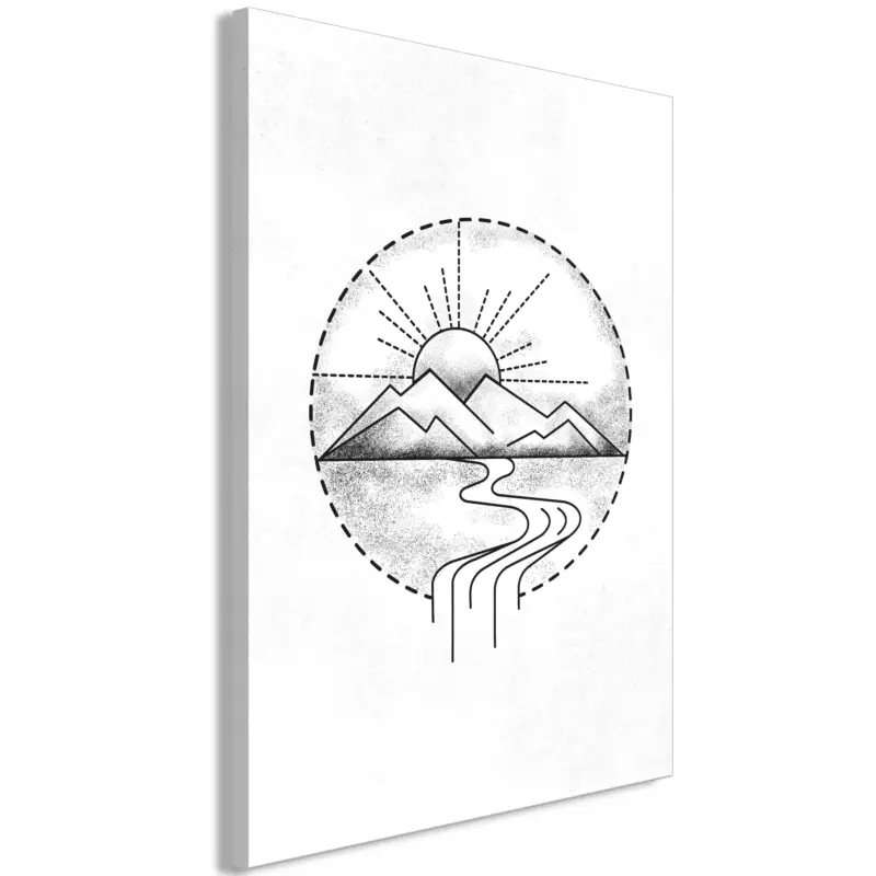 Vente Flash Schilderij - Mountain Drawing (1 Part) Vertical - 40x60