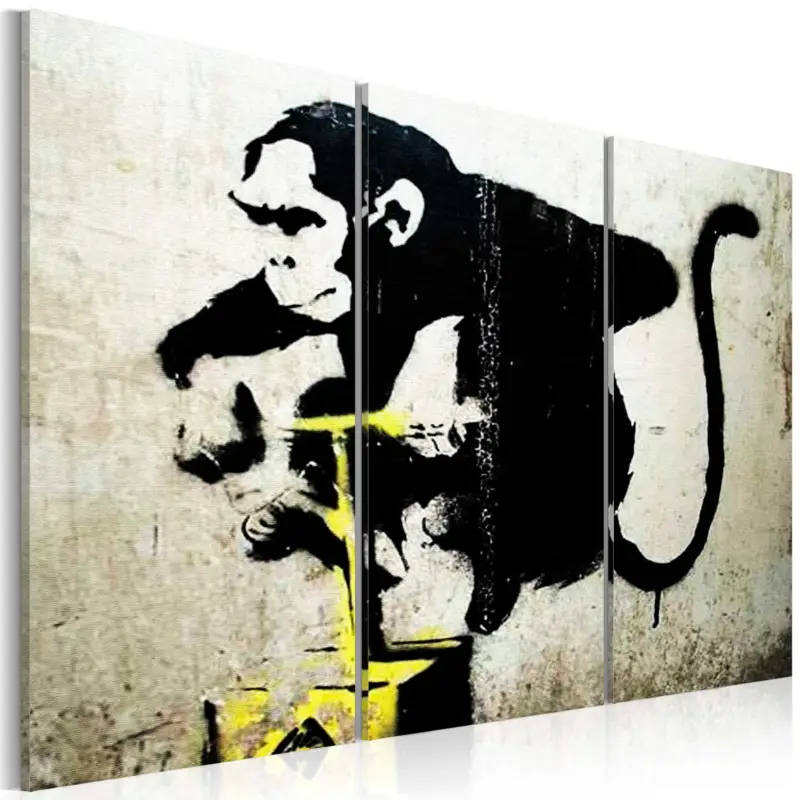 Bon Plan Schilderij - Monkey TNT Detonator by Banksy - 120x80
