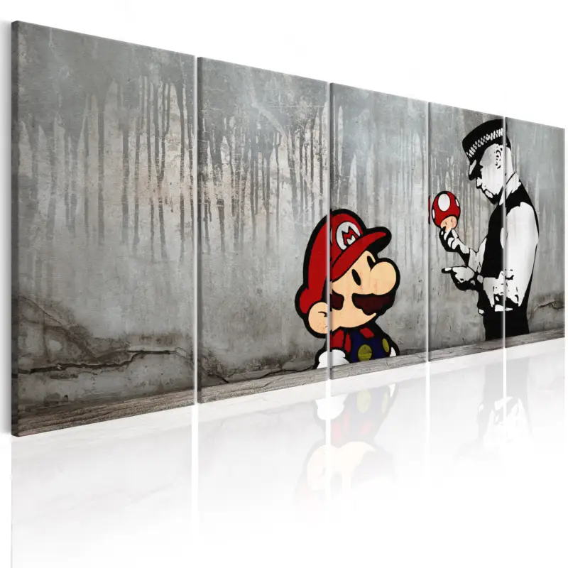 Acheter En Ligne Schilderij - Mario Bros on Concrete - 225x90
