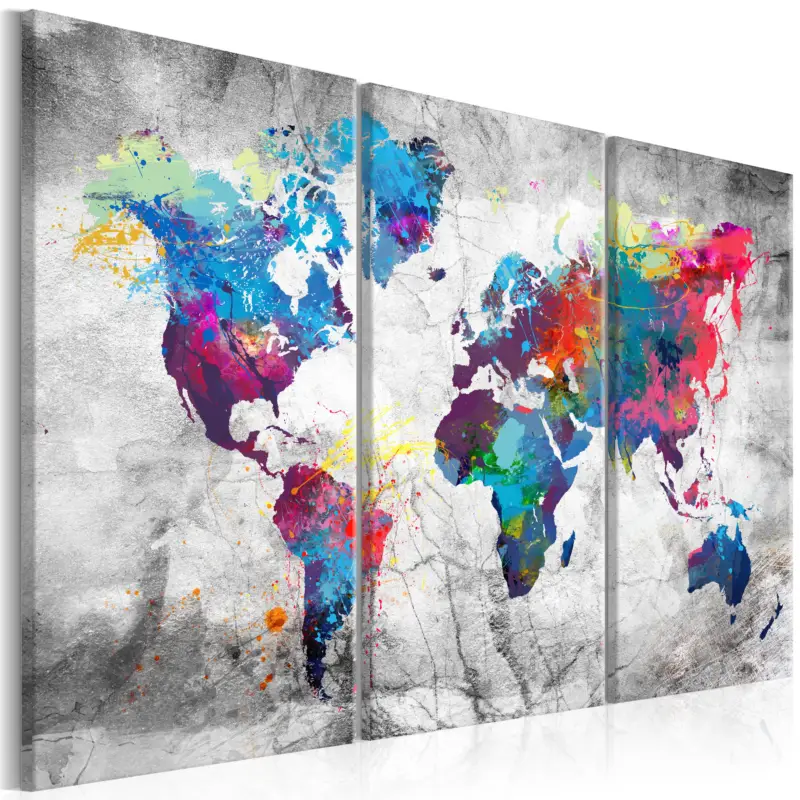 Soldes Schilderij - Maps: Grey Style - 90x60