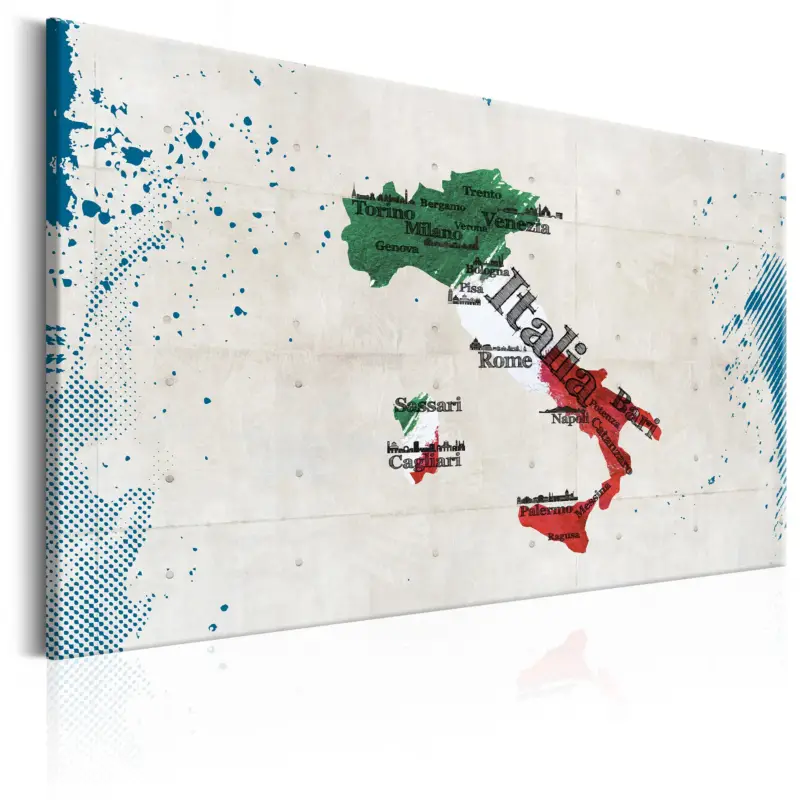 Acheter Direct Schilderij - Map: Italy - 60x40