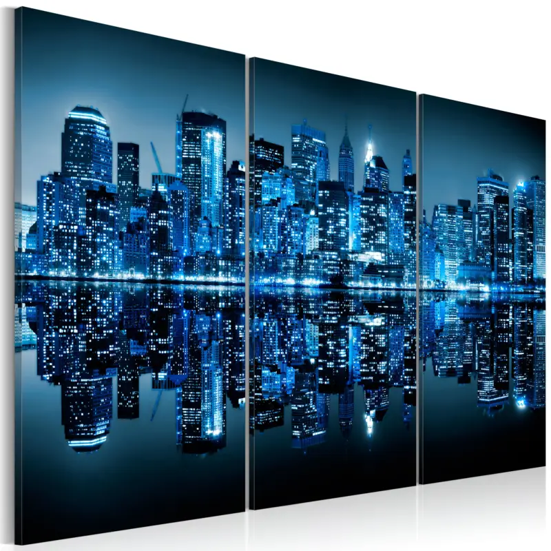 Top Vente Schilderij - Manhattan in blue shade - 90x60