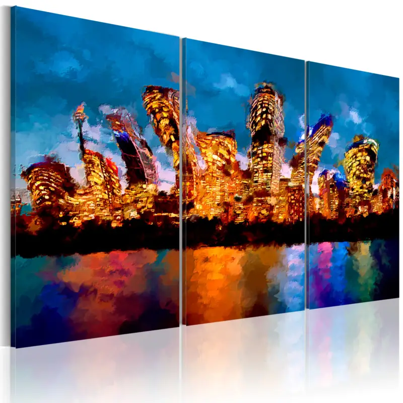 Achat Immédiat Schilderij - Mad city - triptych - 90x60