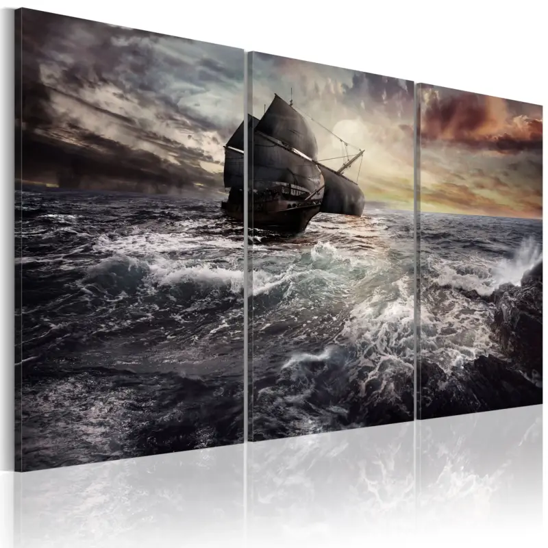 Acheter Direct Schilderij - Lonely ship on a high seas - 60x40