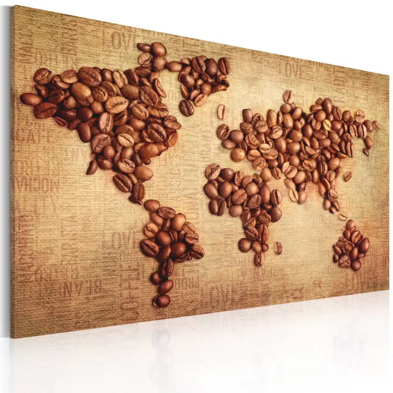 Achat Immédiat Schilderij - Koffie uit de hele wereld - 60x40