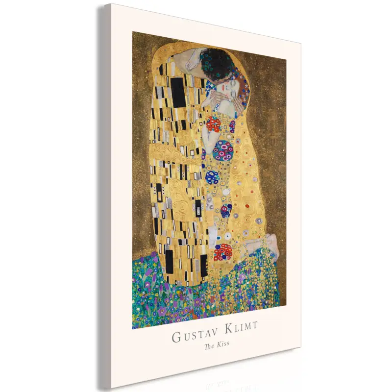 Authentique Schilderij - Gustav Klimt - The Kiss (1 Part) Vertical - 40x60
