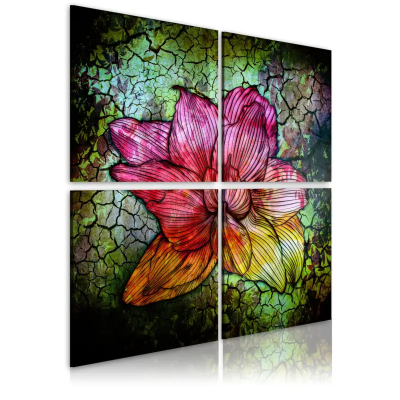 Usine Directe Schilderij - Glas bloem - 60x60