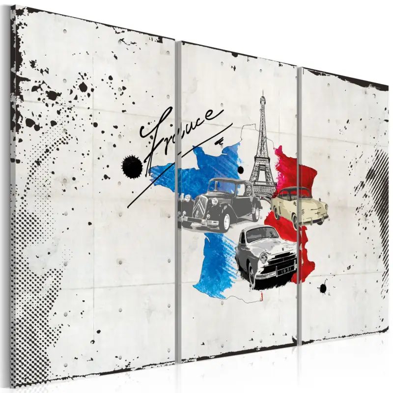 Commande En Gros Schilderij - Franse reiziger - triptiek - 120x80