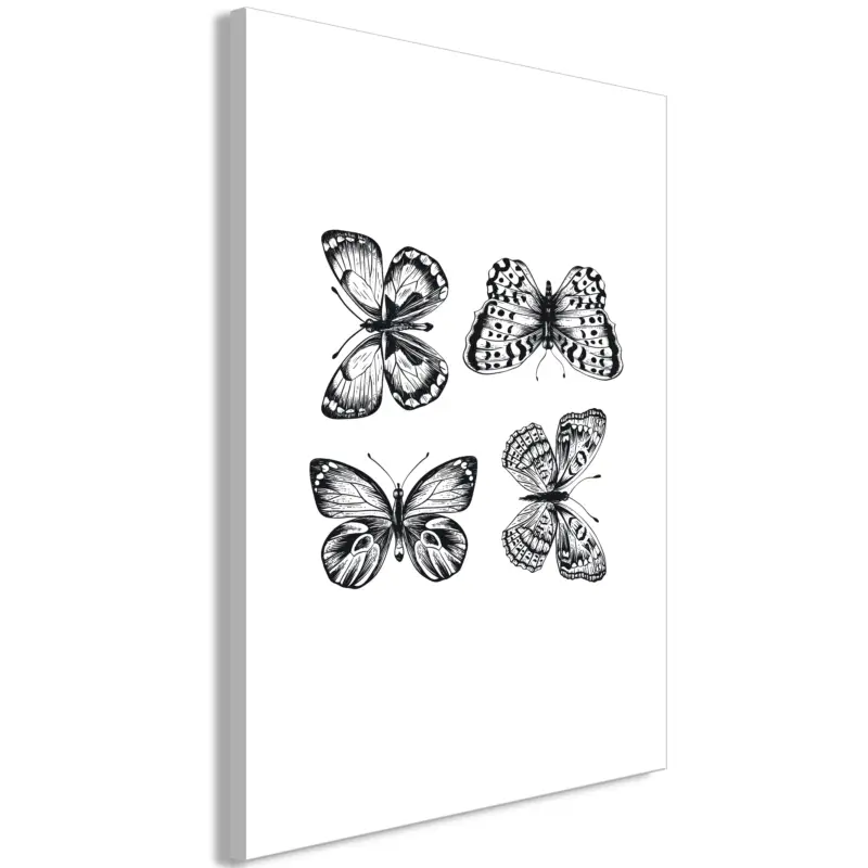 Vente Directe Schilderij - Four Butterflies (1 Part) Vertical - 80x120