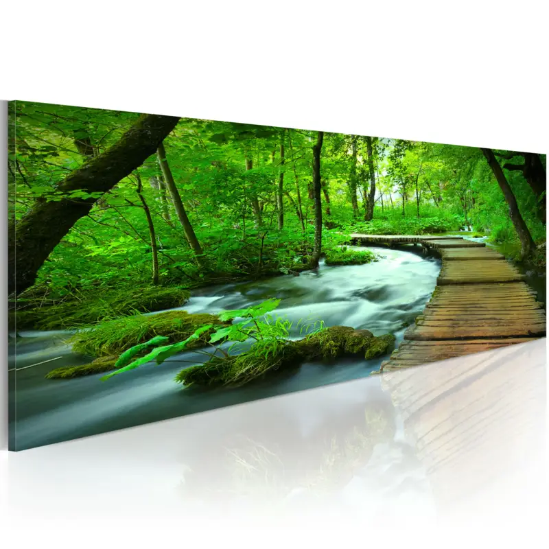 Bon Plan Schilderij - Forest broadwalk - 135x45