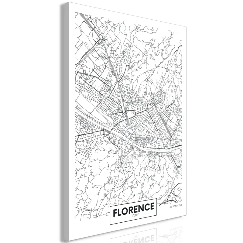 Solde Schilderij - Florence Map (1 Part) Vertical - 40x60