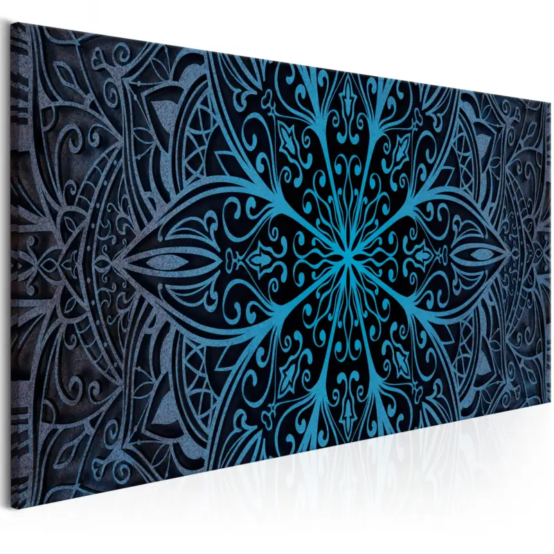 Vente Flash Schilderij - Feathers (1 Part) Blue Narrow - 150x50