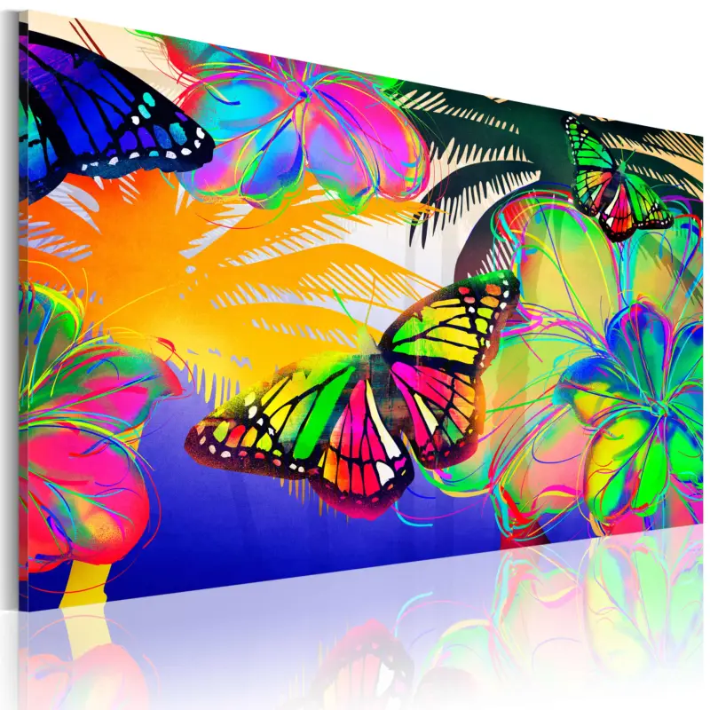 Solde Schilderij - Exotic butterflies - 90x60