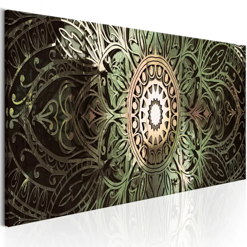 Super Prix Schilderij - Emerald Mandala - 135x45