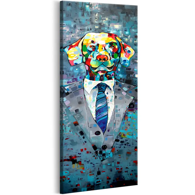 Bon Plan Schilderij - Dog in a Suit - 40x120