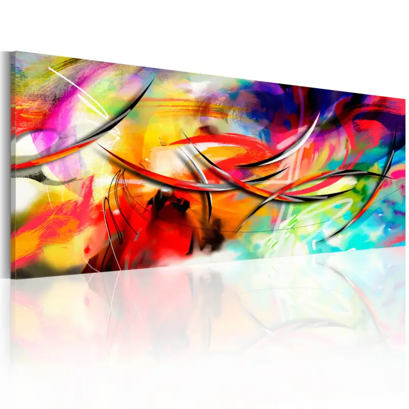 Vente Flash Schilderij - Dance of the rainbow - 120x40