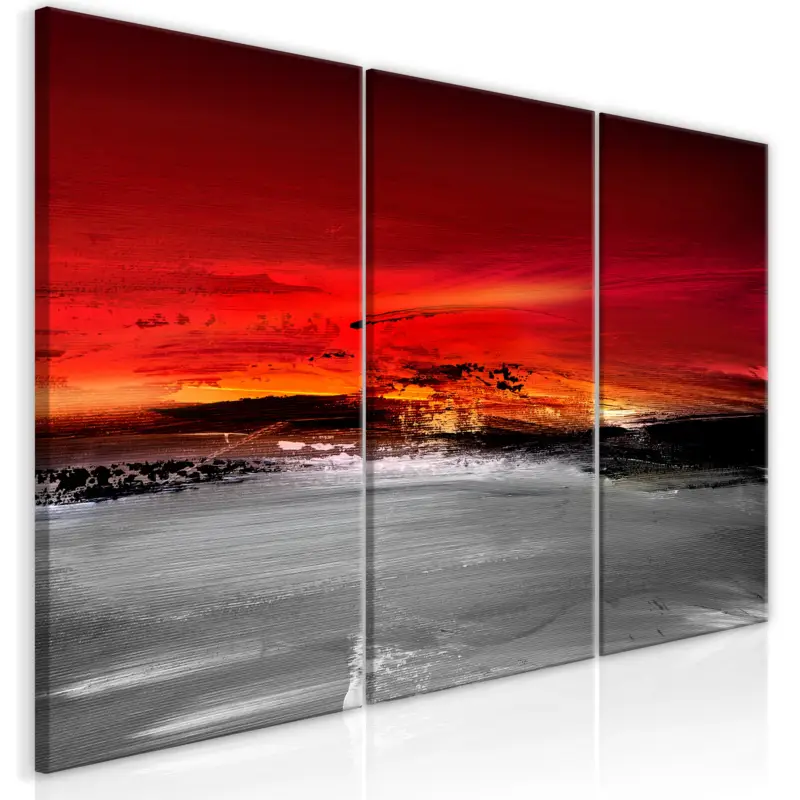 Usine Directe Schilderij - Crimson Landscape (3 Parts) - 120x60