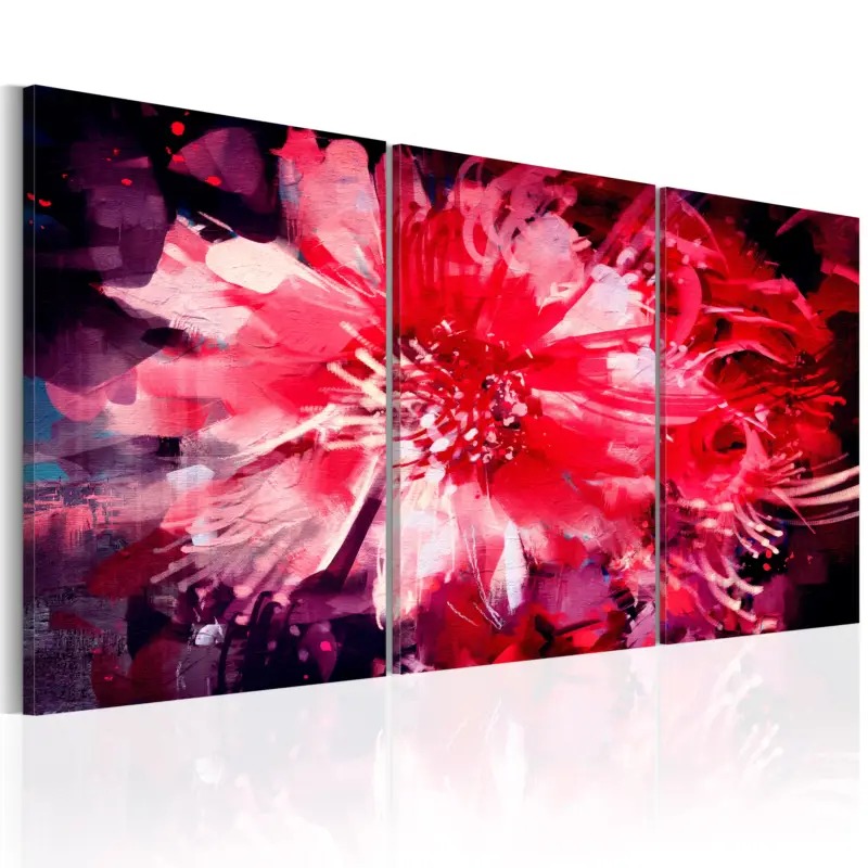 Usine Directe Schilderij - Crimson Flowers - 120x60