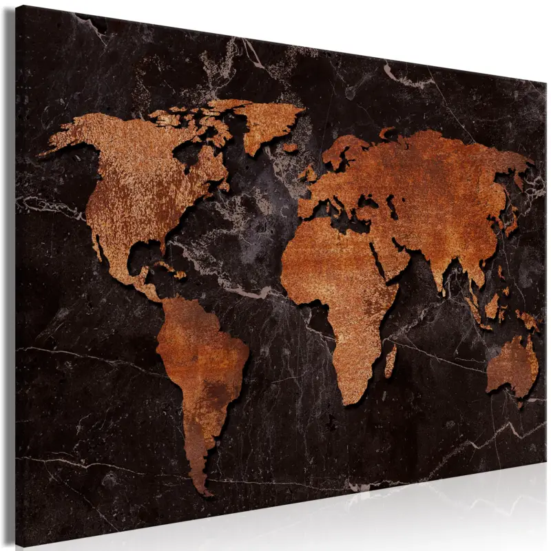 Top Vente Schilderij - Copper Map (1 Part) Wide - 90x60