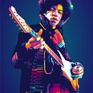 Achat Immédiat Jimi Hendrix posters & art prints door Agil Topann - Premium Poster - 50x70