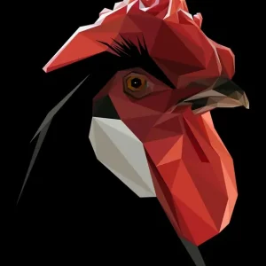 Zwarte Kip Lowpoly Abstract posters & art prints door Yoga Wijayandi - Premium Poster - 50x70 Nouvel Arrivage