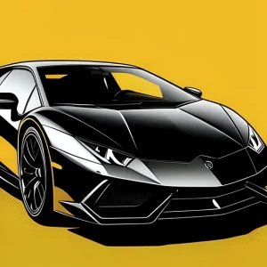 Gele auto posters & art prints door alexander eichmann - Premium Poster - 50x70 Authentique