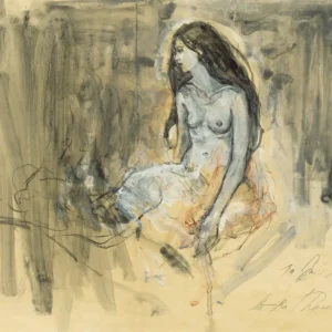 Contemplatieve vrouwelijke figuur posters & art prints door Ute Rathmann - Premium Poster - 50x70 Haute Qualité