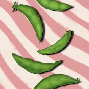 Fresh Picked: Een speelse arrangement van Edamame posters & art prints door EMELIEmaria - Premium Poster - 50x70 Retour Gratuit