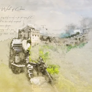 Acheter Direct De Chinese Muur posters & art prints door Theodor Decker - Premium Poster - 50x70