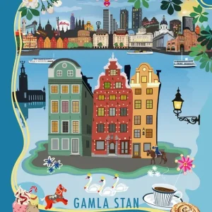 Acheter Direct GAMLA STAN STOCKHOLM ZOMER posters & art prints door Lottis Karlsson, Lottisson Design - Premium Poster - 50x70