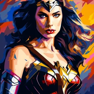 Wonder Woman WPAP Popart posters & art prints door Qreative - Premium Poster - 50x70 Paiement Sécurisé