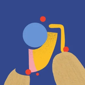 Abstracte Harmonie: Een speelse compositie in felle kleuren posters & art prints door Seynab Ali - Premium Poster - 50x70 Offre Du Jour