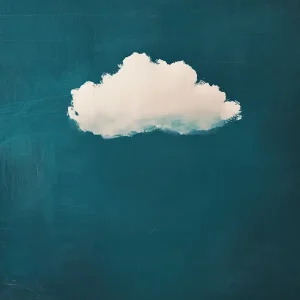 Wolk schilderen Teal Blauwe Hemel posters & art prints door Emme - Premium Poster - 50x70 Affaire À Saisir