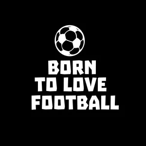 Achat Immédiat Geboren om van voetbal te houden posters & art prints door Baobab Printstore - Premium Poster - 50x70