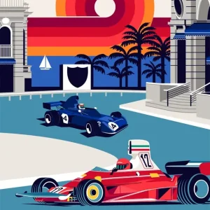 Zonsondergang in Monte Carlo posters & art prints door Mariel Toigo - Premium Poster - 50x70 Réduction