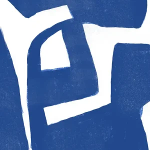 Abstracte blauwe vormen: een moderne artistieke expressie posters & art prints door THE MIUUS STUDIO - Premium Poster - 50x70 Prix Réduit