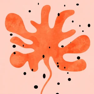 Abstract Coral Splash: Een moderne kunstverkenning posters & art prints door Ana Rut Bre - Premium Poster - 50x70 Nouvel Arrivage