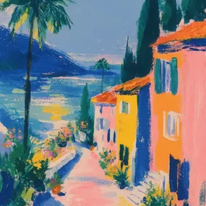 Zonsondergang aan de Franse Rivièra posters & art prints door Niklas Soleil - Premium Poster - 50x70 Offre Exclusive