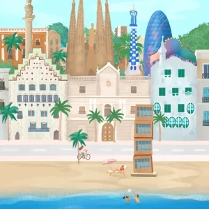 Achat Immédiat Barcelona posters & art prints door Petra Lizde - Premium Poster - 50x70