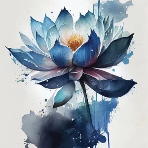 Acheter Direct Blue Lotus posters & art prints door kumi lailatun - Premium Poster - 50x70
