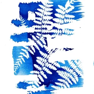 Abstracte Blauwe Varens posters & art prints door Lies Praet - Premium Poster - 50x70 Soldes