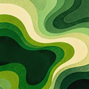 70s PSYCHEDELISCH Groen Abstract Golvende Vloeistofstroom posters & art prints door Mingkly Habibi - Premium Poster - 50x70 Meilleure Vente