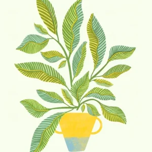Achat Immédiat Botanical Bliss: Een levendige groene illustratie posters & art prints door Kristian Gallagher - Premium Poster - 50x70