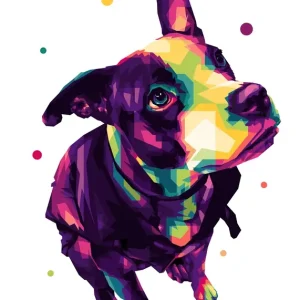 Achat Immédiat Hond Pop Art posters & art prints door Color Work - Premium Poster - 50x70