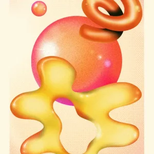 Abstracte speelsheid: Een levendige verkenning van vormen en kleuren posters & art prints door The Art Concept - Premium Poster - 50x70 Promotion