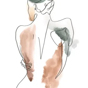 Achat Immédiat Elegant minimalisme: Een hedendaags lijnportret posters & art prints door Lor Muller - Premium Poster - 50x70